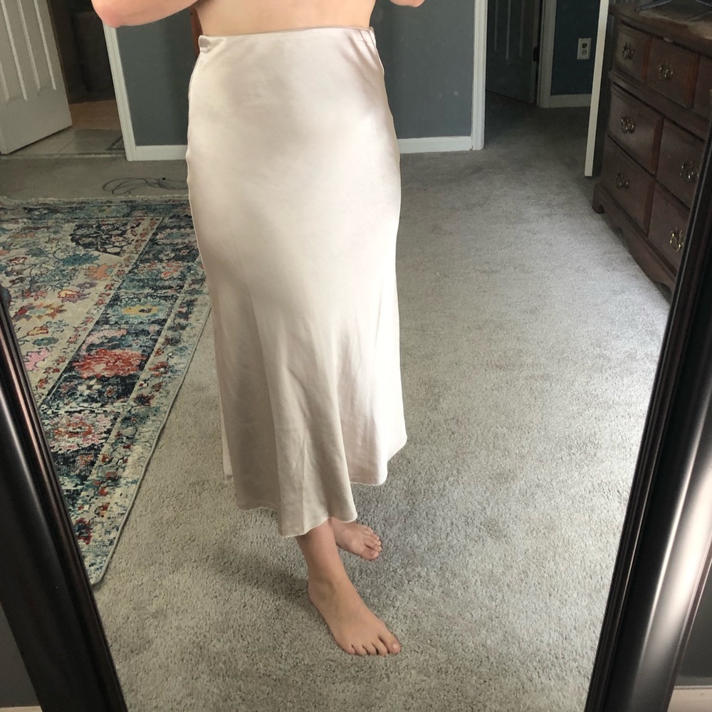 Vici Shawn Satin Midi Skirt